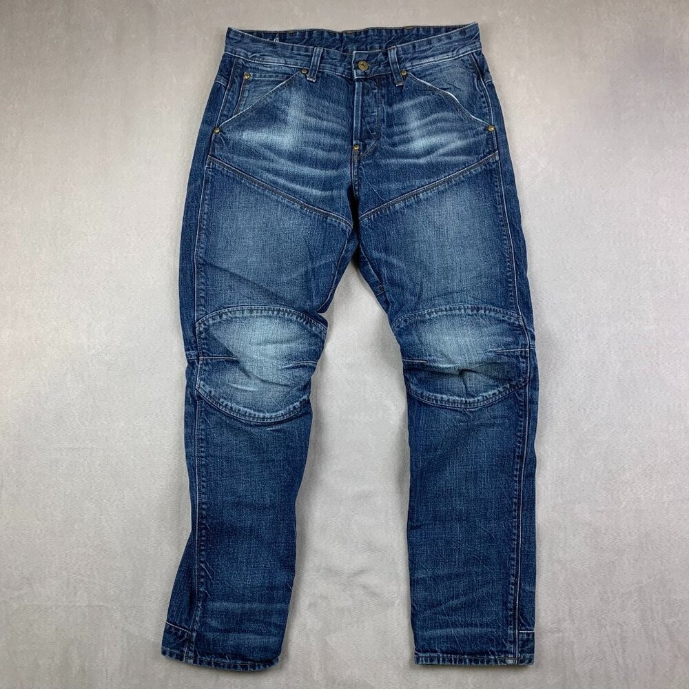 G Star Raw Mens Pants 30 Blue Denim Jeans 5620 3D Tapered Double Knee 30x29